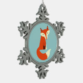 Fox Schneeflocken Zinn-Ornament (Links)