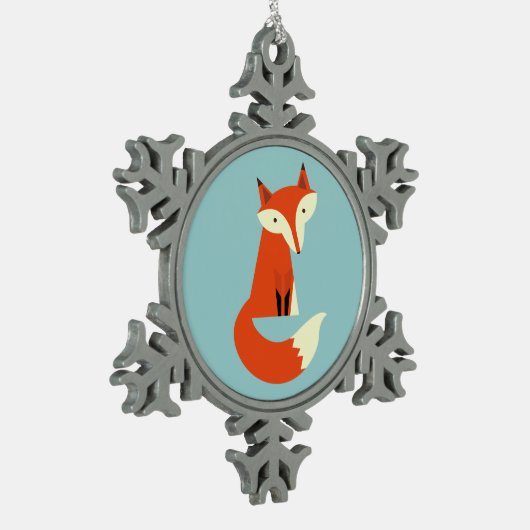 Fox Schneeflocken Zinn-Ornament (Links)