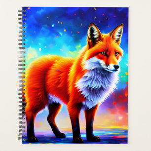 Fox schöne Dekoration farbenfrohe rötliche Tierkun Planer