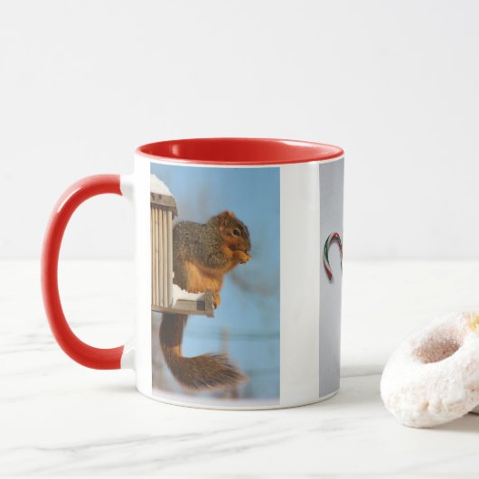 Fox Schwanz Eichhörnchen Candy Cane Tasse (Mit Donut)