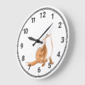 Fox scratching große wanduhr (Winkel)