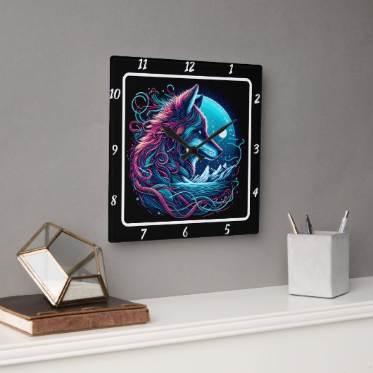 Fox Sentinel vom Gipfel Quadratische Wanduhr (Büro)