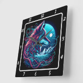 Fox Sentinel vom Gipfel Quadratische Wanduhr (Winkel)