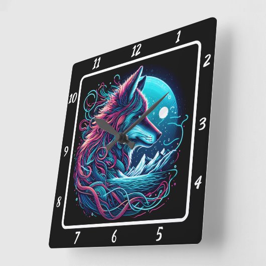 Fox Sentinel vom Gipfel Quadratische Wanduhr (Winkel)