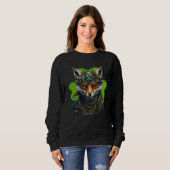 Fox Shamrock St Patrick s Day Leprechaun Hat Fox Sweatshirt (Vorne ganz)