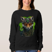 Fox Shamrock St Patrick s Day Leprechaun Hat Fox Sweatshirt (Vorderseite)