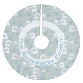 Fox Shiba Inu Snowflake Polyester Weihnachtsbaumdecke (Vorderseite)