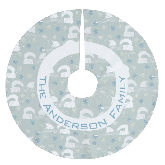 Fox Shiba Inu Snowflake Polyester Weihnachtsbaumdecke (Vorderseite)