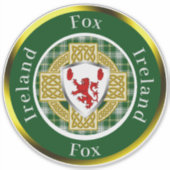 Fox Shield & Celtic Cross Personalisiert Aufkleber (Vorderseite)