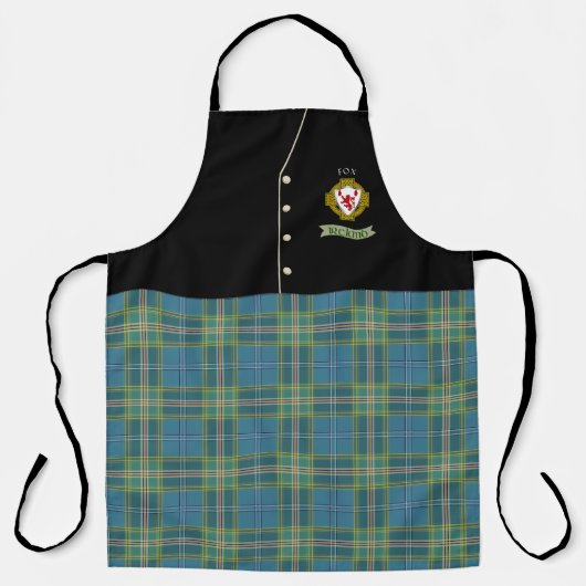 Fox Shield & Tartan Personalisiert Kilt Schürze (Vorderseite)