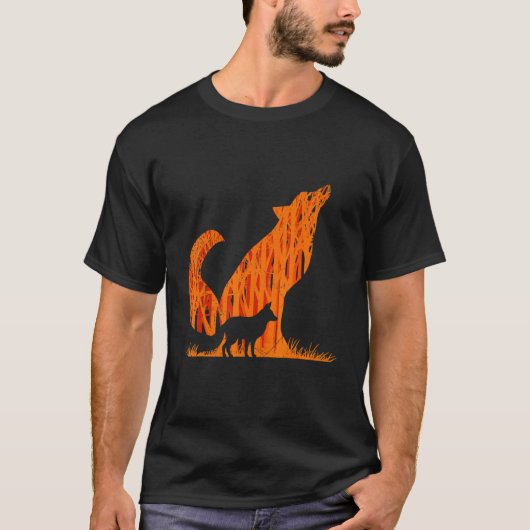 Fox-Silhouette-Fuchs-Waldjäger 1 T-Shirt (Vorderseite)