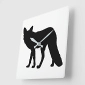 Fox-Silhouette Quadratische Wanduhr (Winkel)