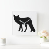 Fox-Silhouette Quadratische Wanduhr (Zuhause)