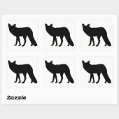 Fox-Silhouette Quadratischer Aufkleber (Blatt)