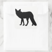 Fox-Silhouette Quadratischer Aufkleber (Tasche)