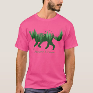 Fox-Silhouette schützt den Umweltschutz T-Shirt