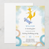 Fox Skaten Birthday Einladung (Vorne/Hinten)