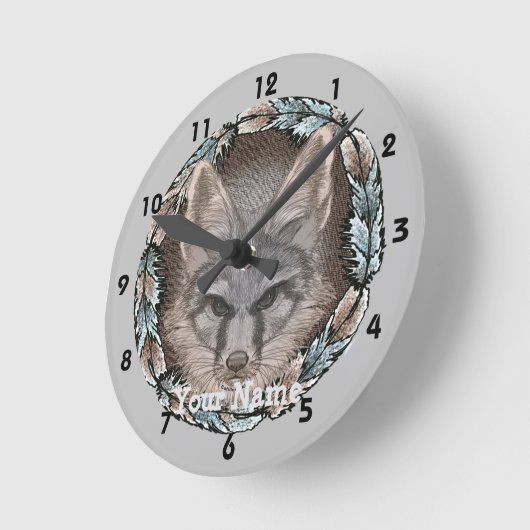 Fox Sketch Clock Runde Wanduhr (Winkel)