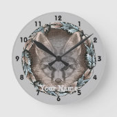 Fox Sketch Clock Runde Wanduhr (Vorderseite)