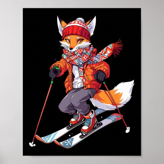 Fox Ski Ski Ski Winter Schnee 1 Poster (Vorne)