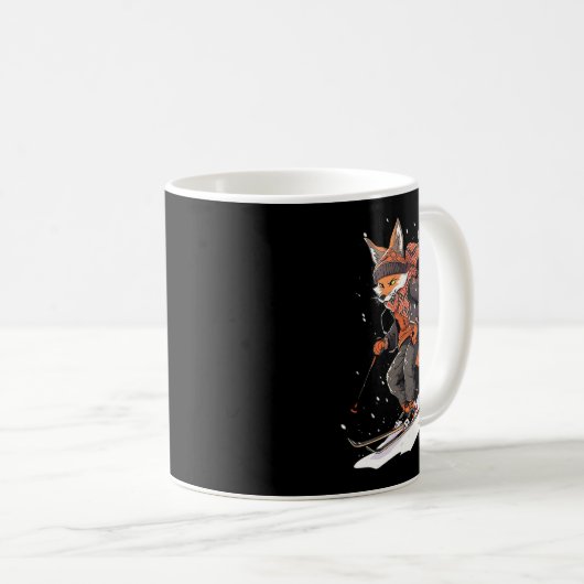 Fox Ski Ski Ski Winterschnee Kaffeetasse (VorderseiteRechts)