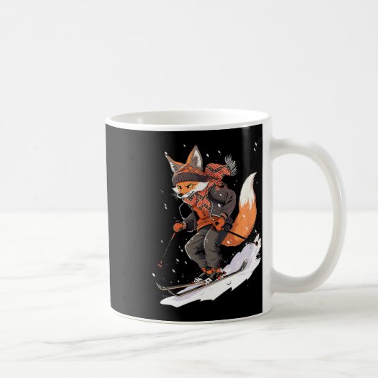 Fox Ski Ski Ski Winterschnee Kaffeetasse (Rechts)