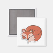 Fox Sleeping Magnet (Vorderseite/Rückseite)