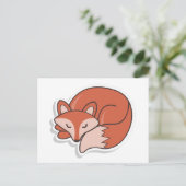 Fox Sleeping Postkarte (Stehend Vorderseite)