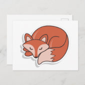 Fox Sleeping Postkarte (Vorne/Hinten)