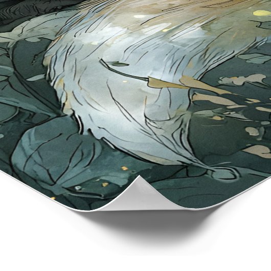 Fox Sleeping verzauberter Smaragdwald Poster (Ecke)