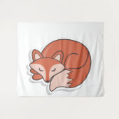 Fox Sleeping Wandteppich (Vorderseite (Horizontal))
