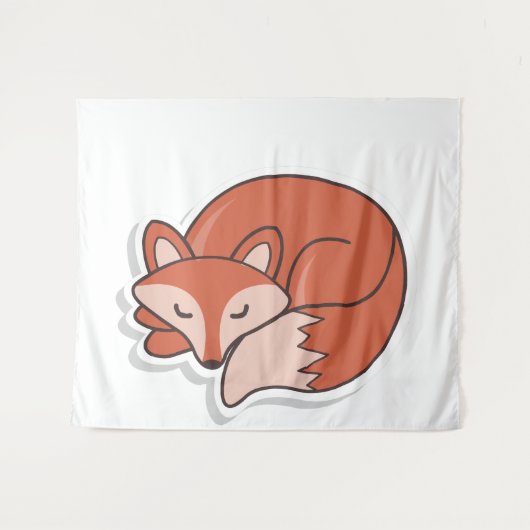 Fox Sleeping Wandteppich (Vorderseite (Horizontal))