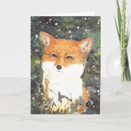 Fox Snow Winter Weihnachten Karte (Vorderseite)