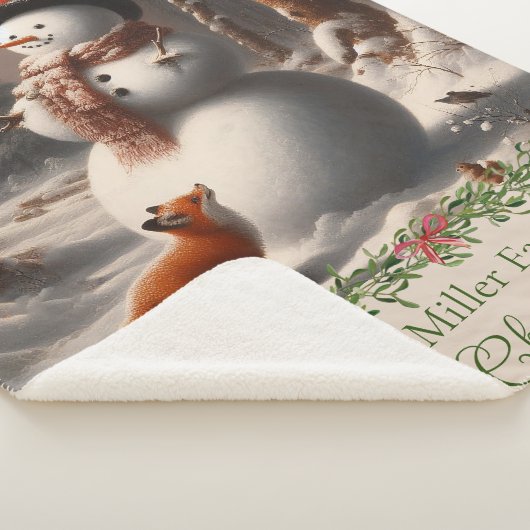 Fox Snowman Vintage Weihnachten Sherpadecke (3/4)