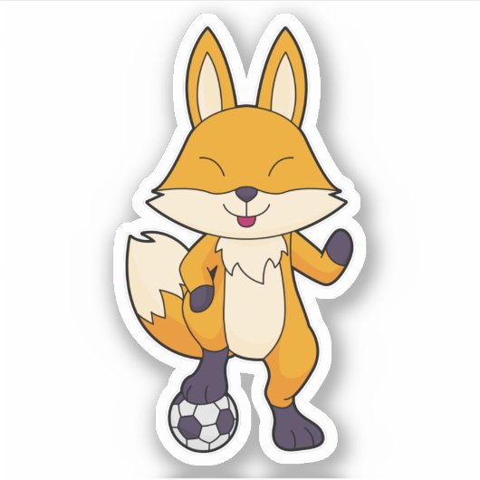 Fox Soccer Player Soccer Aufkleber (Vorderseite)