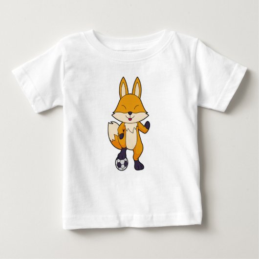 Fox Soccer Player Soccer Baby T-shirt (Vorderseite)
