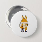 Fox Soccer Player Soccer Button (Vorne & Hinten)