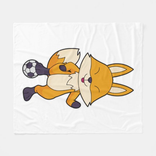 Fox Soccer Player Soccer Fleecedecke (Vorderseite (Horizontal))