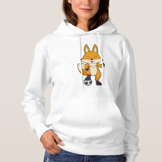 Fox Soccer Player Soccer Hoodie (Vorderseite)