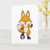 Fox Soccer Player Soccer Karte (Gelbe Blume)