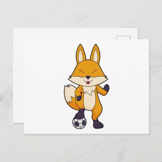 Fox Soccer Player Soccer Postkarte (Vorne/Hinten)
