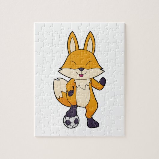 Fox Soccer Player Soccer Puzzle (Vertikal)