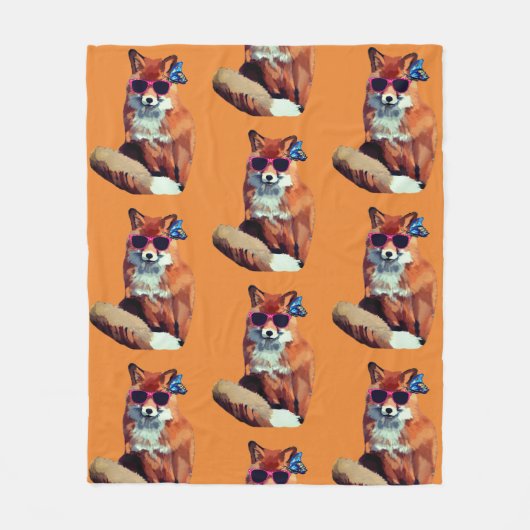 Fox-Sonnenbrille Butterfly Fleece Blanket (Vorderseite)