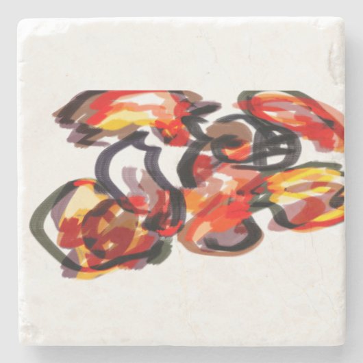 Fox-Sonnenuntergang Herbst Steinuntersetzer (Vorderseite)