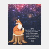 Fox Space Galaxy kundenspezifischer Letter Blanket Fleecedecke (Vorderseite)