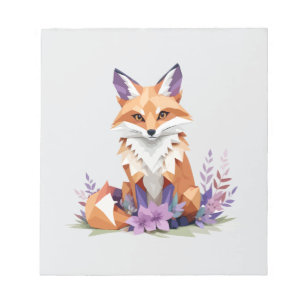Fox spielerisch Adorable Fun Animal Colorful Geome Notizblock
