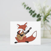 Fox spielt Gitarre Postkarte (Stehend Vorderseite)