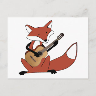 Fox spielt Gitarre Postkarte