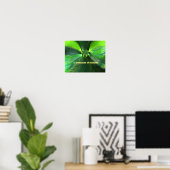 Fox Spotlight Green Leaf Muster Land Poster (Heimbüro)