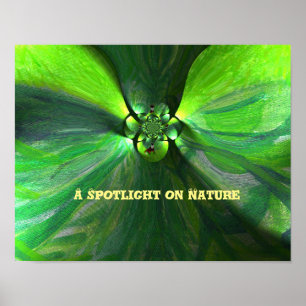 Fox Spotlight Green Leaf Muster Land Poster